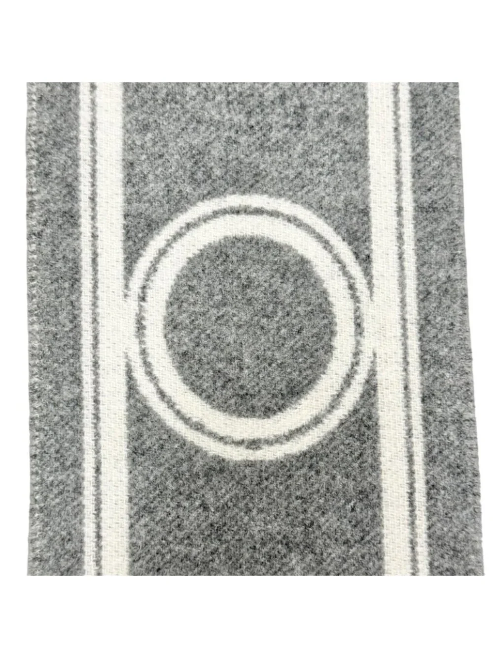 Hermes Band de Repo Cashmere Gray Flannel Yvoir Bicolor Fringe Long Scarf - Picture 6 of 9